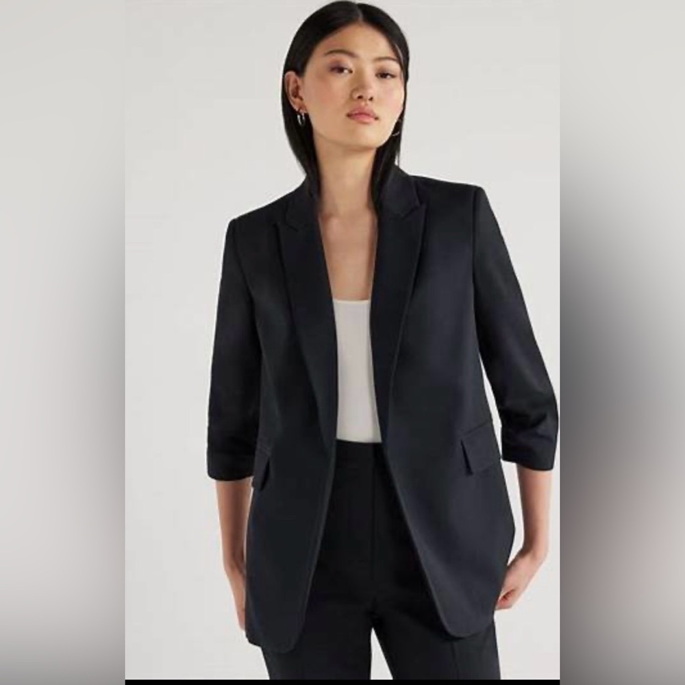 Scoop black scrunch sleeve blazer Size XL